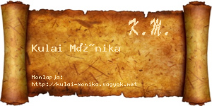 Kulai Mónika névjegykártya